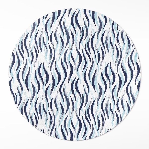Pvc mat rond Grafisch geschilderde zee golven