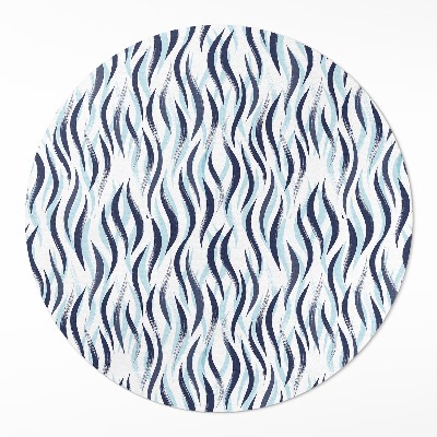 Pvc mat rond Grafisch geschilderde zee golven