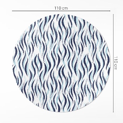 Pvc mat rond Grafisch geschilderde zee golven