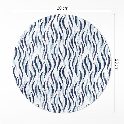 Pvc mat rond Grafisch geschilderde zee golven