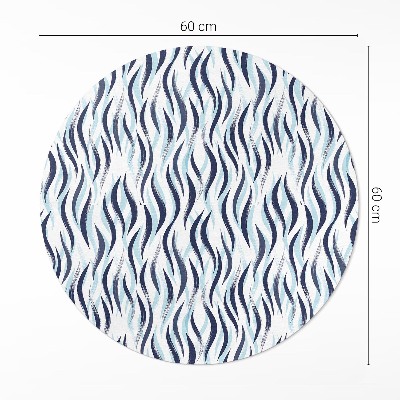 Pvc mat rond Grafisch geschilderde zee golven