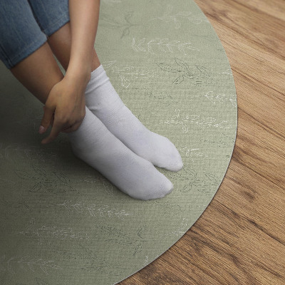 Rond pvc tapijt Subtiele bladtakjes in boho-stijl