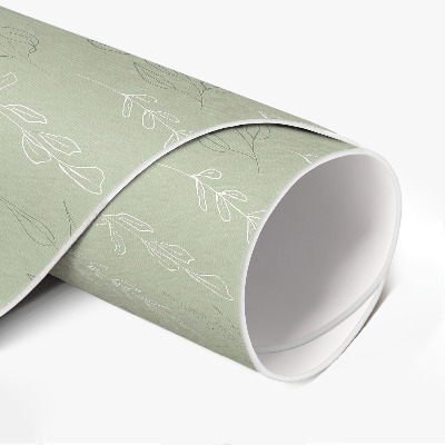 Rond pvc tapijt Subtiele bladtakjes in boho-stijl