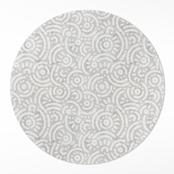 Pvc mat rond Abstracte oosterse vormen boho lijnen