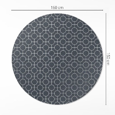 Vinyl vloerkleed rond Regelmatig geometrisch patroon met cirkels