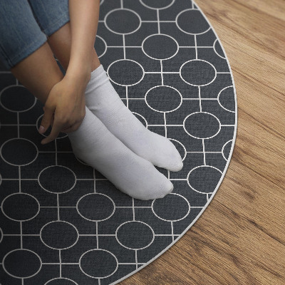 Vinyl vloerkleed rond Regelmatig geometrisch patroon met cirkels