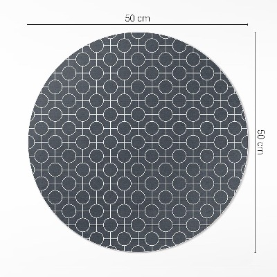 Vinyl vloerkleed rond Regelmatig geometrisch patroon met cirkels
