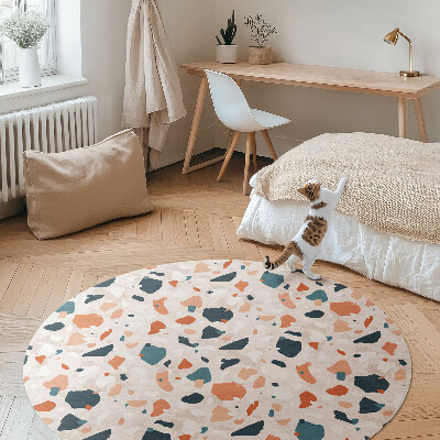 Rond pvc tapijt Pastelkleurige decoratieve steen in boho-stijl