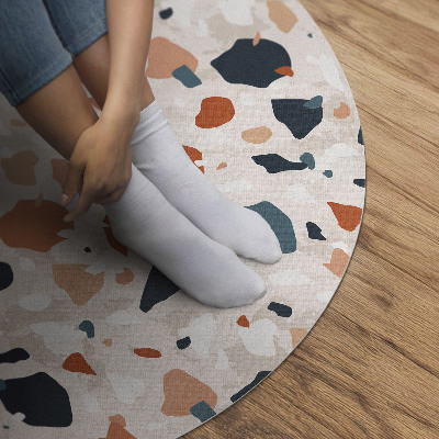 Rond pvc tapijt Pastelkleurige decoratieve steen in boho-stijl