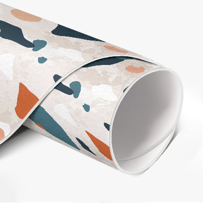 Rond pvc tapijt Pastelkleurige decoratieve steen in boho-stijl