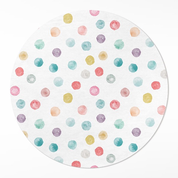 Vinyl vloerkleed rond Geschilderde stippen aquarel boho