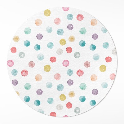 Vinyl vloerkleed rond Geschilderde stippen aquarel boho