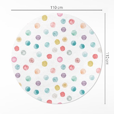 Vinyl vloerkleed rond Geschilderde stippen aquarel boho