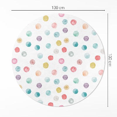 Vinyl vloerkleed rond Geschilderde stippen aquarel boho