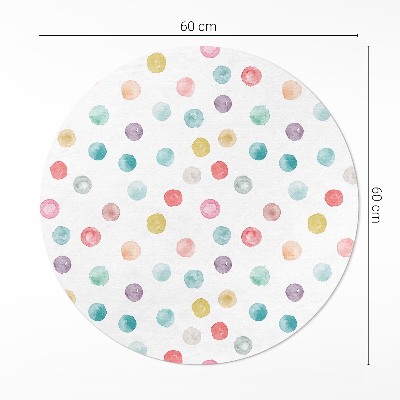 Vinyl vloerkleed rond Geschilderde stippen aquarel boho