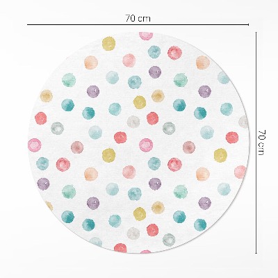 Vinyl vloerkleed rond Geschilderde stippen aquarel boho