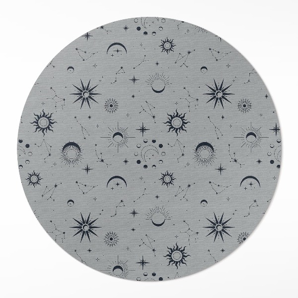 Rond pvc tapijt Ruimte manen zonnen sterren vintage