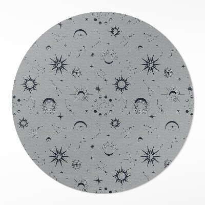 Rond pvc tapijt Ruimte manen zonnen sterren vintage