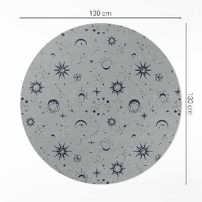 Rond pvc tapijt Ruimte manen zonnen sterren vintage