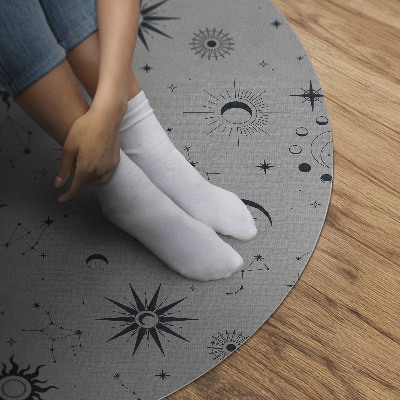 Rond pvc tapijt Ruimte manen zonnen sterren vintage