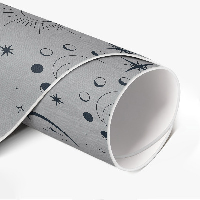 Rond pvc tapijt Ruimte manen zonnen sterren vintage