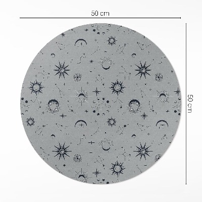 Rond pvc tapijt Ruimte manen zonnen sterren vintage