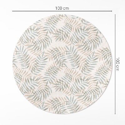 Pvc mat rond Delicaat tropisch bladeren boho-patroon