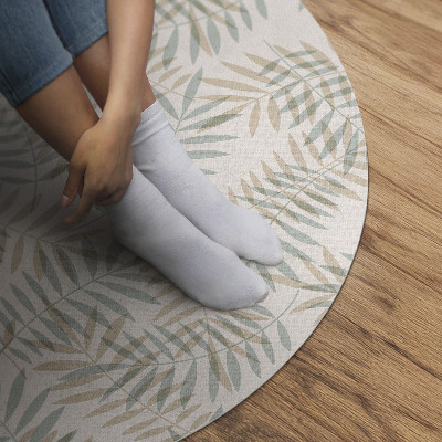 Pvc mat rond Delicaat tropisch bladeren boho-patroon