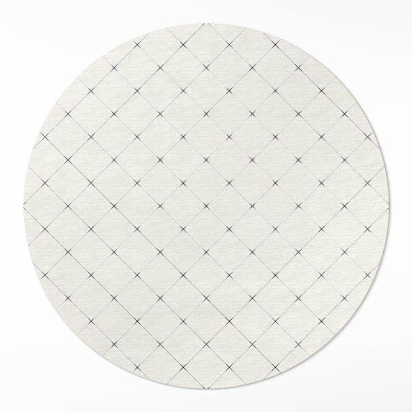 Rond pvc tapijt Subtiele vierkanten van lichte tegels