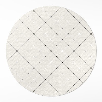 Rond pvc tapijt Subtiele vierkanten van lichte tegels