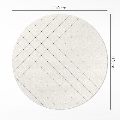 Rond pvc tapijt Subtiele vierkanten van lichte tegels