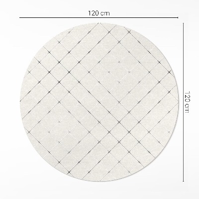 Rond pvc tapijt Subtiele vierkanten van lichte tegels
