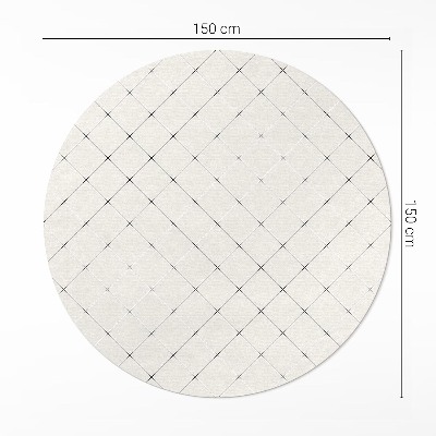 Rond pvc tapijt Subtiele vierkanten van lichte tegels