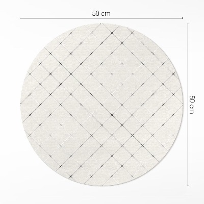 Rond pvc tapijt Subtiele vierkanten van lichte tegels