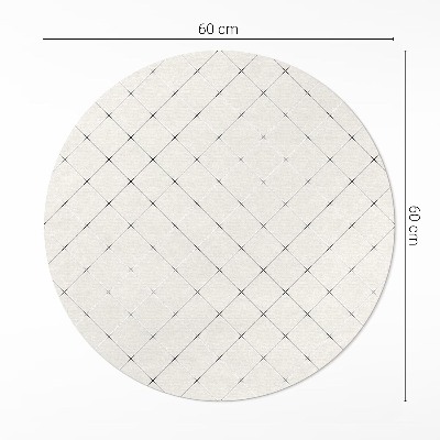 Rond pvc tapijt Subtiele vierkanten van lichte tegels