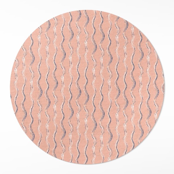 Pvc mat rond Boho-golven in pastelkleuren
