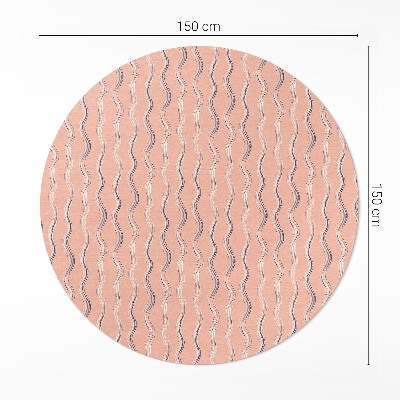 Pvc mat rond Boho-golven in pastelkleuren