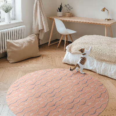 Pvc mat rond Boho-golven in pastelkleuren