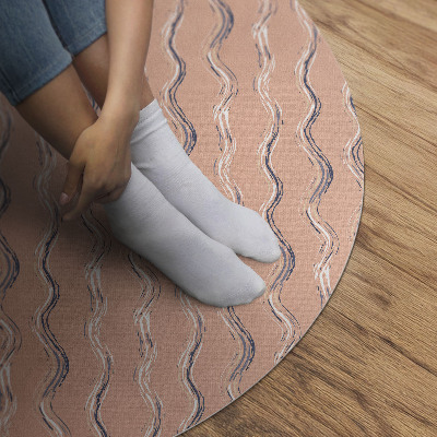 Pvc mat rond Boho-golven in pastelkleuren