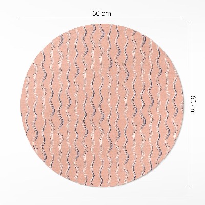 Pvc mat rond Boho-golven in pastelkleuren