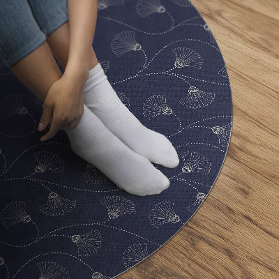 Rond pvc tapijt Ginkgobladeren in een boho vintage stijl