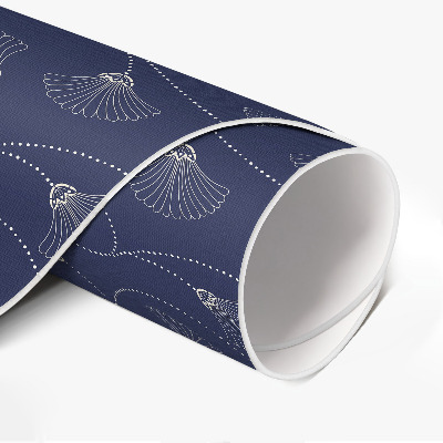 Rond pvc tapijt Ginkgobladeren in een boho vintage stijl