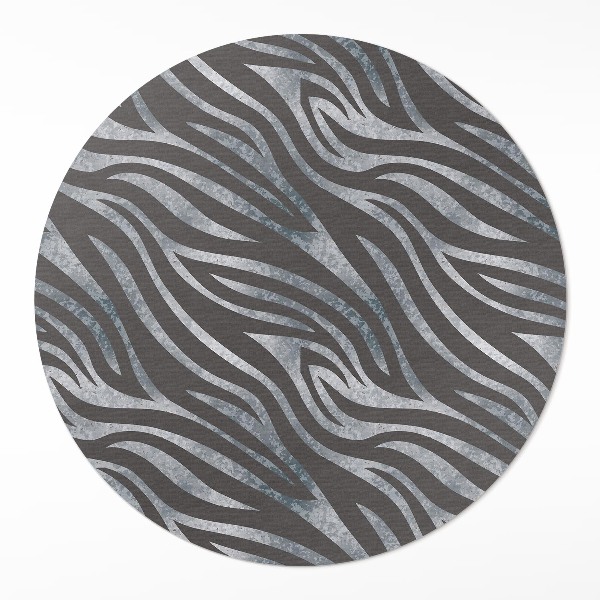 Vinyl vloerkleed rond Zebrapatroon met onregelmatige strepen