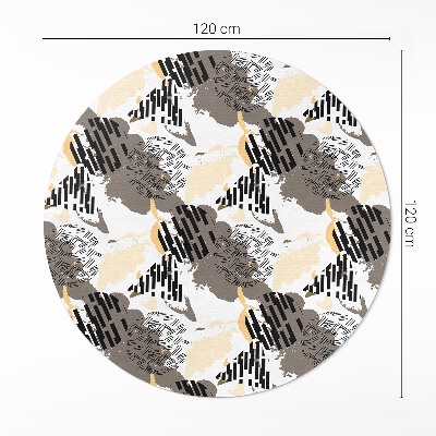 Pvc mat rond Abstracte compositie van vlekken en vormen