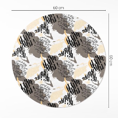 Pvc mat rond Abstracte compositie van vlekken en vormen