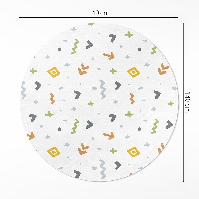 Rond pvc tapijt Pastelkleurige iconen en vormen in boho-stijl