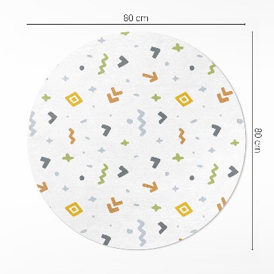 Rond pvc tapijt Pastelkleurige iconen en vormen in boho-stijl