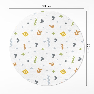 Rond pvc tapijt Pastelkleurige iconen en vormen in boho-stijl