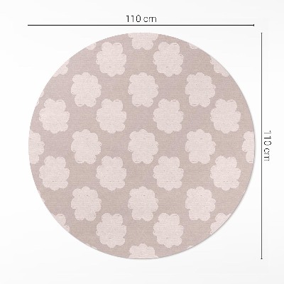 Vinyl vloerkleed rond Geschilderde wolken in pastelkleuren