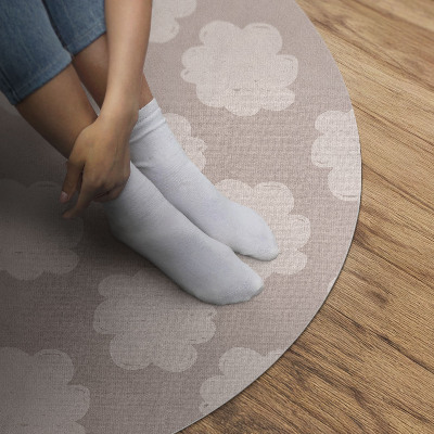 Vinyl vloerkleed rond Geschilderde wolken in pastelkleuren